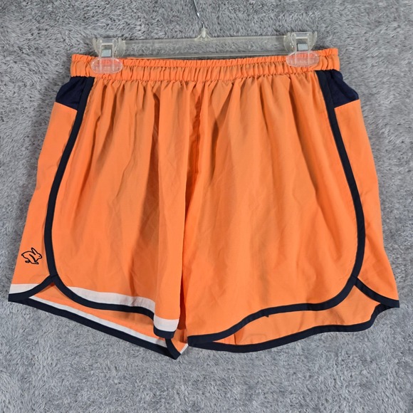 Rabbit Pants - Rabbit Repeat 4 Womens Running Shorts Orange Navy Blue Zipper Pocket Large
